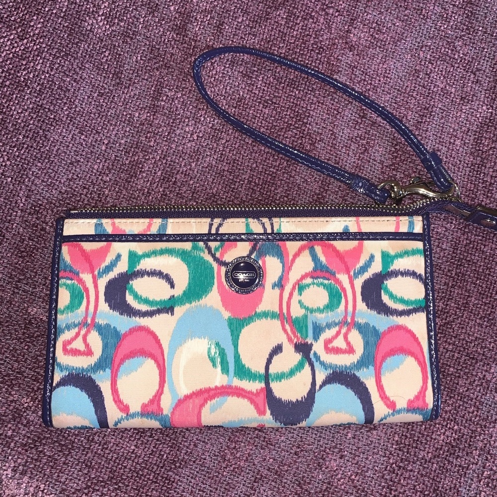 Coach colorful vintage wristlet